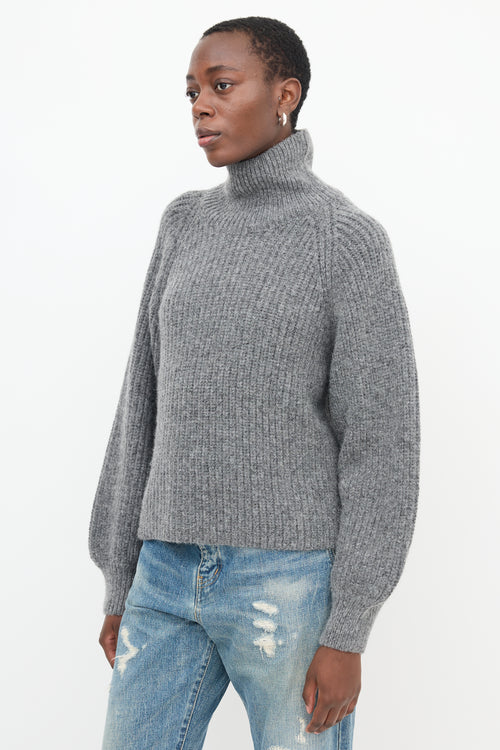 Anine Bing Ribbed Balloon Sleeve Sweater