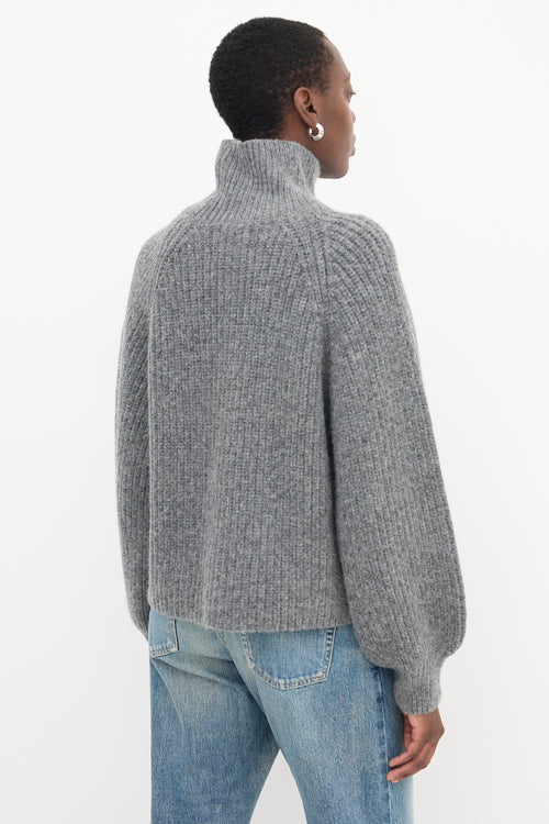 Anine Bing Ribbed Balloon Sleeve Sweater