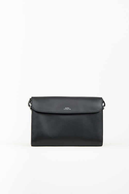 A.P.C. Black Leather James Crossbody Bag