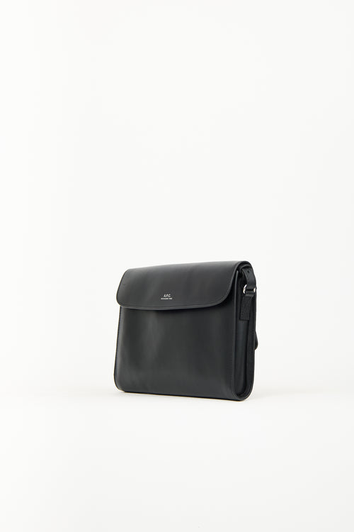 A.P.C. Black Leather James Crossbody Bag