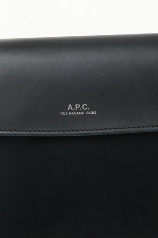 A.P.C. Black Leather James Crossbody Bag