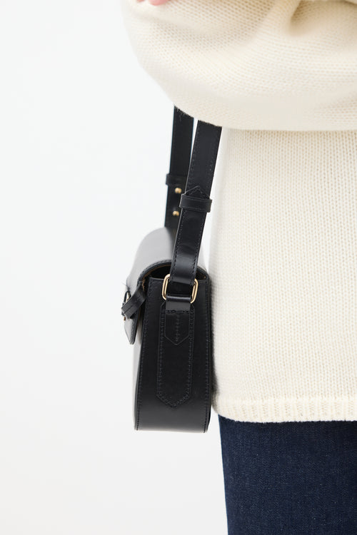 A.P.C. Black Leather Charlotte Crossbody Bag