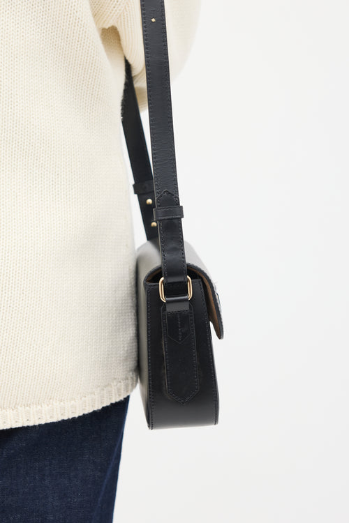 A.P.C. Black Leather Charlotte Crossbody Bag