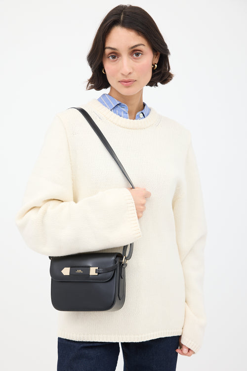 A.P.C. Black Leather Charlotte Crossbody Bag