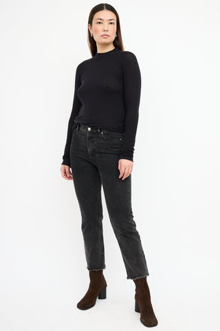 A.P.C. Washed Black Straight Leg Jeans