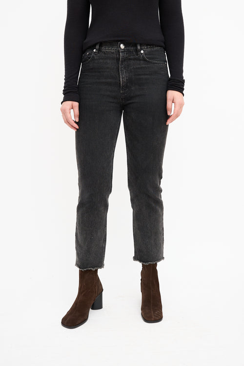 A.P.C. Washed Black Straight Leg Jeans