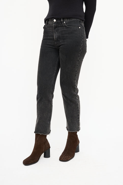 A.P.C. Washed Black Straight Leg Jeans