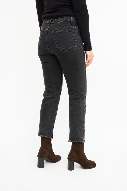 A.P.C. Washed Black Straight Leg Jeans