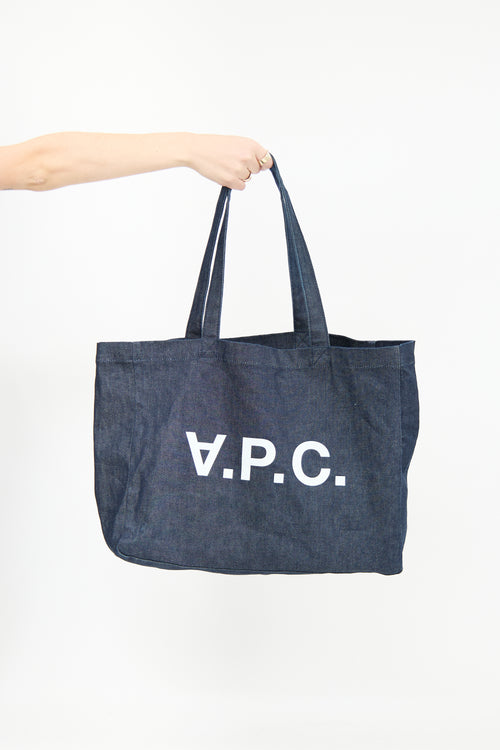 A.P.C. Dark Wash Denim Daniela Tote