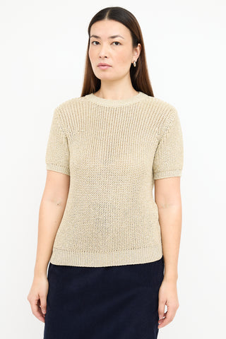 Gold Metallic Knit Sweater