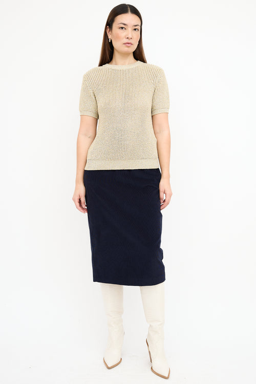 Gold Metallic Knit Sweater