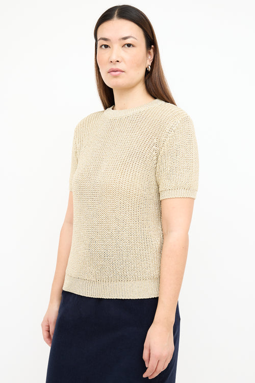 Gold Metallic Knit Sweater