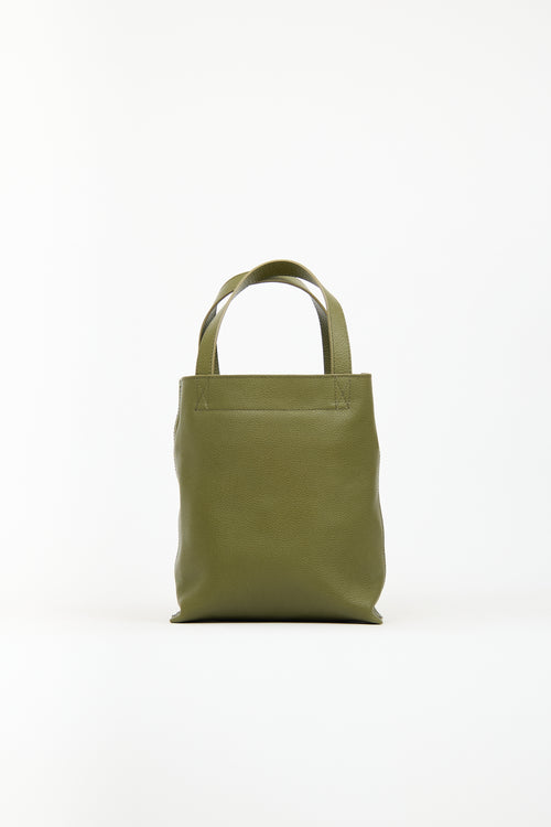 A.P.C. Green Leather Maiko Small Shopper Tote