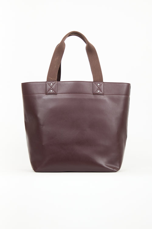 A.P.C. Burgundy Vinyl Eddy Tote Bag