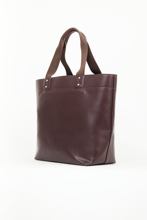 A.P.C. Burgundy Vinyl Eddy Tote Bag