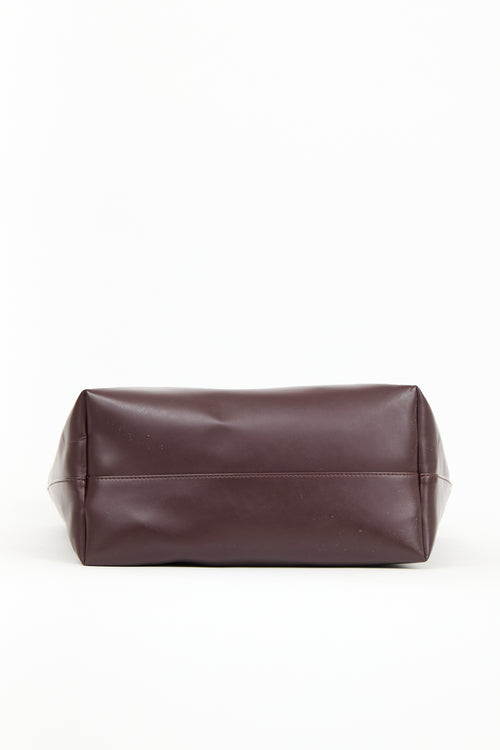 A.P.C. Burgundy Vinyl Eddy Tote Bag