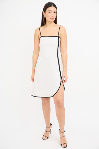 Armani White 
Black Silk Dress