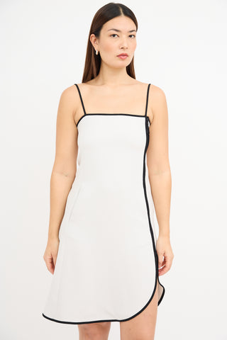 Armani White 
Black Silk Dress