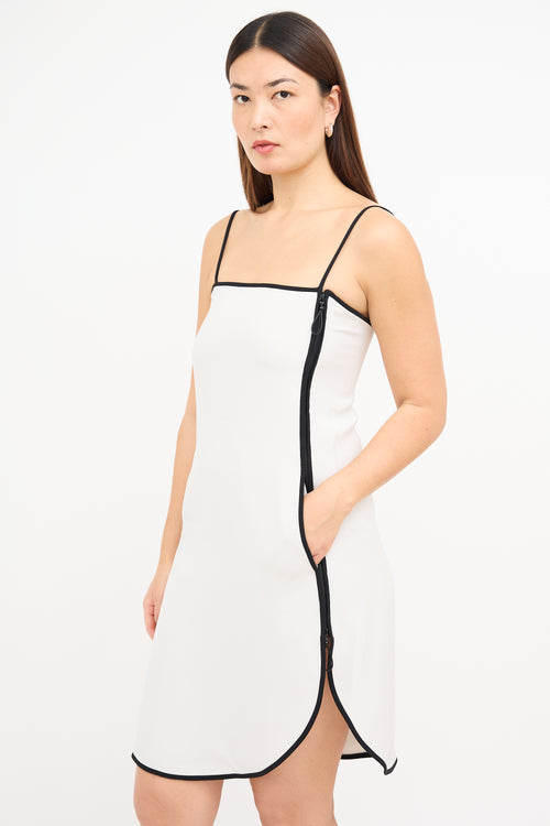 Armani White 
Black Silk Dress