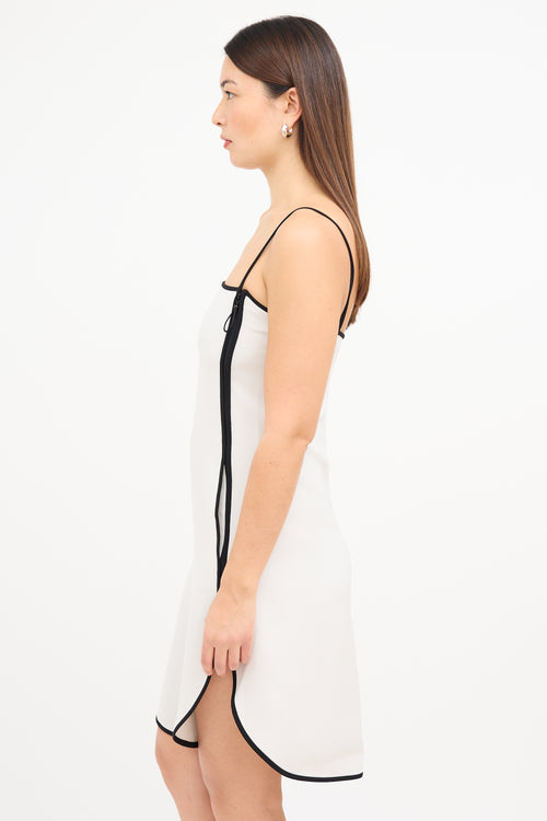 Armani White 
Black Silk Dress