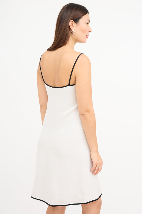 Armani White 
Black Silk Dress