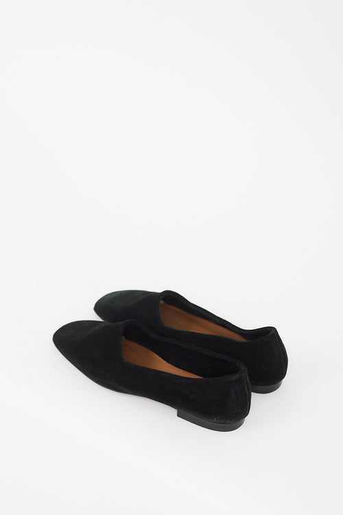 ATP Black Suede Andrano Square Toe Flat