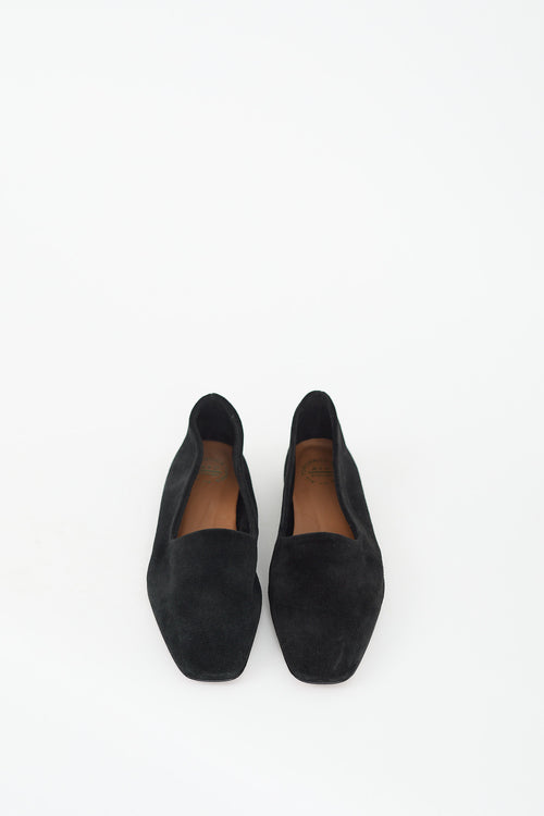 ATP Black Suede Andrano Square Toe Flat