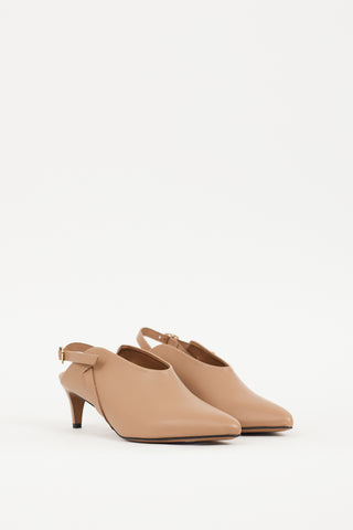 ATP Atelier Beige Leather Abra Slingback Mule