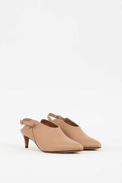 ATP Atelier Beige Leather Abra Slingback Mule