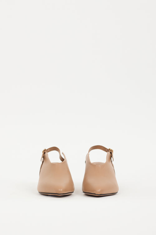 ATP Atelier Beige Leather Abra Slingback Mule