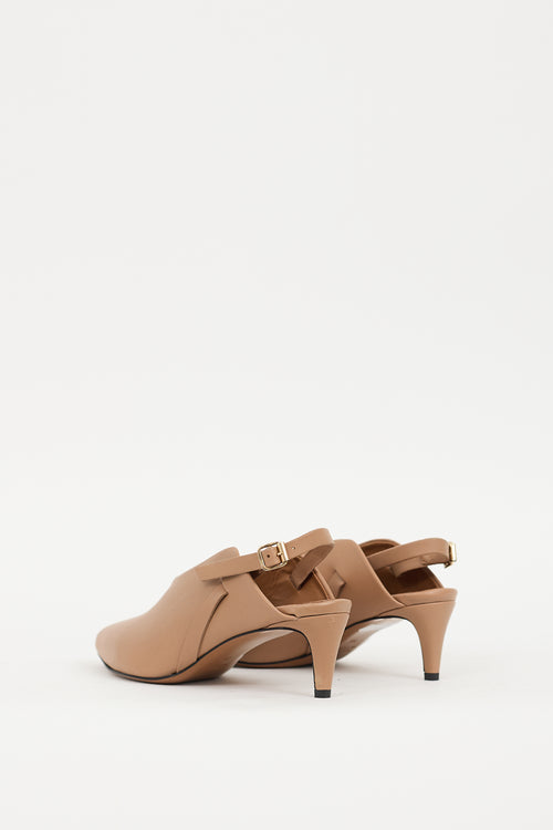 ATP Atelier Beige Leather Abra Slingback Mule