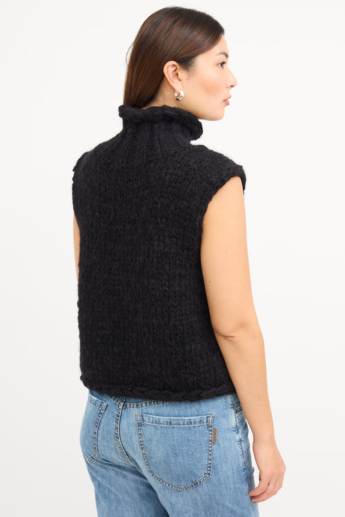 Smythe X Augden Black Wool Sleeveless Sweater