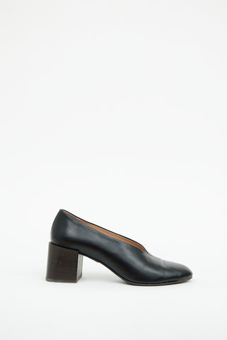 Acne Studios Black Leather Sully Stacked Heel Pump