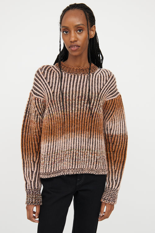 Acne Studios Brown 
Pink Wool Blend Rib Knit Sweater