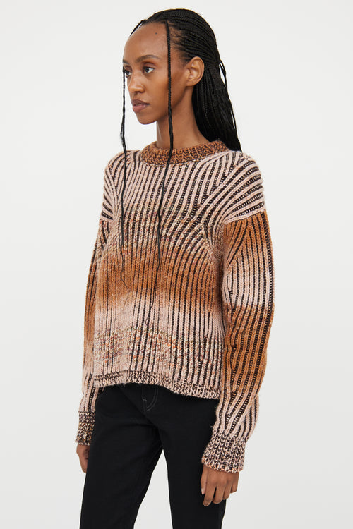 Acne Studios Brown 
Pink Wool Blend Rib Knit Sweater