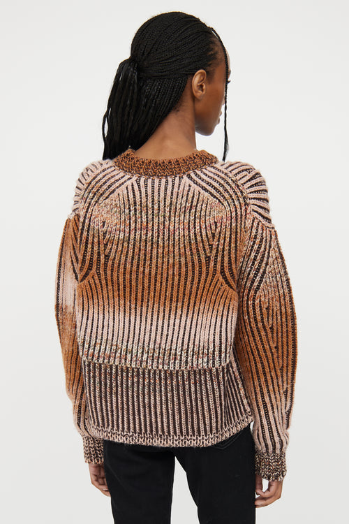 Acne Studios Brown 
Pink Wool Blend Rib Knit Sweater