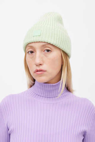 Acne Studios Green Knit Small Face Beanie