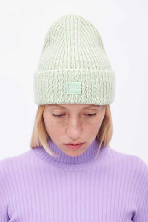 Acne Studios Green Knit Small Face Beanie