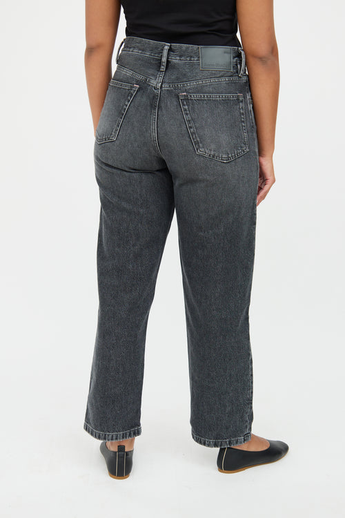 Black Medium Wash Straight Jean