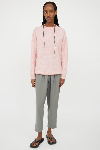 Acne Studios Pink 
White Crewneck Sweater