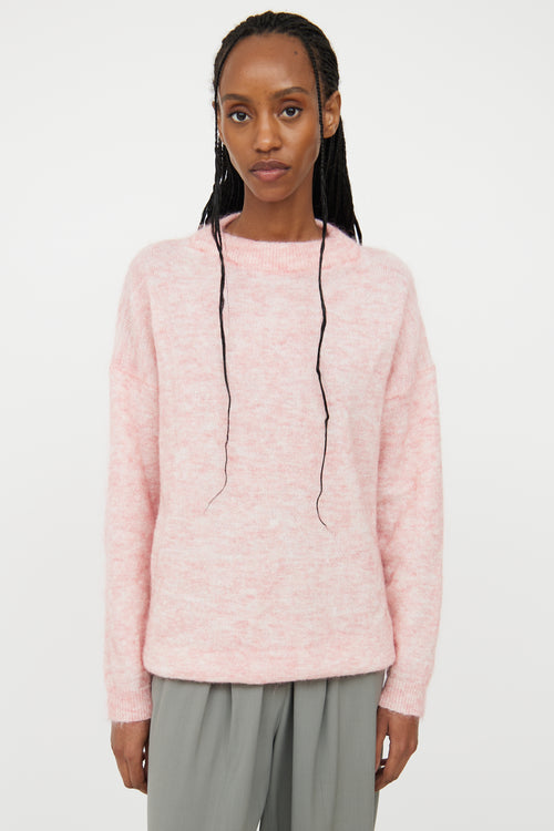 Acne Studios Pink 
White Crewneck Sweater