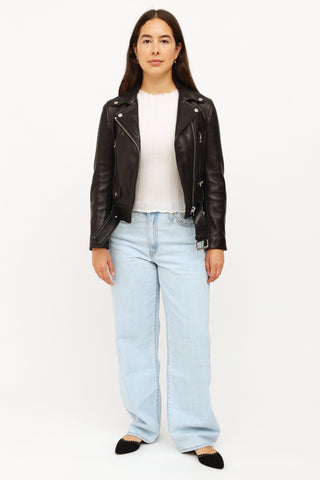 Acne Studios Black Leather Moto Jacket