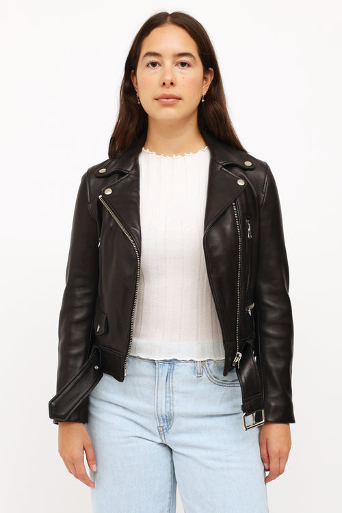 Acne Studios Black Leather Moto Jacket