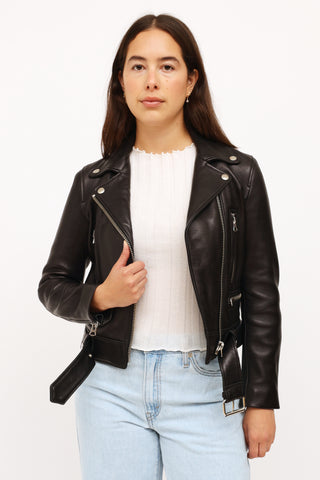 Acne Studios Black Leather Moto Jacket