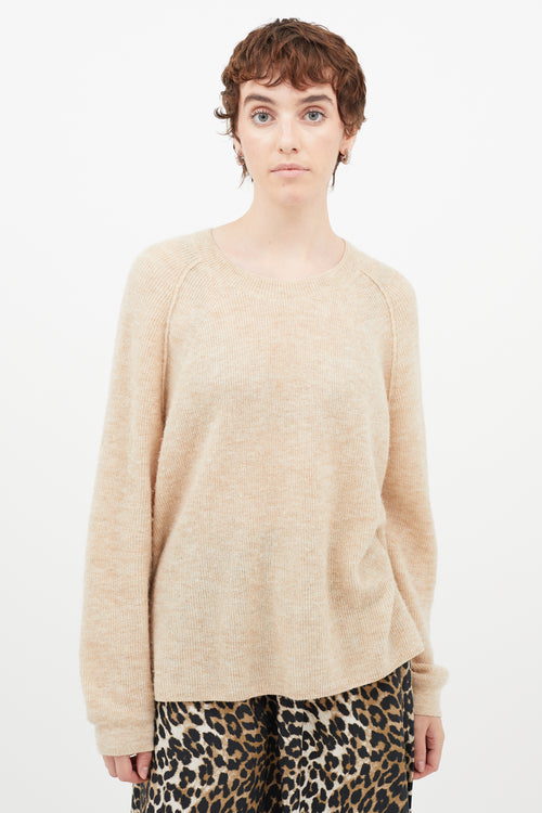 Acne Studios Beige Ribbed Knit Sweater