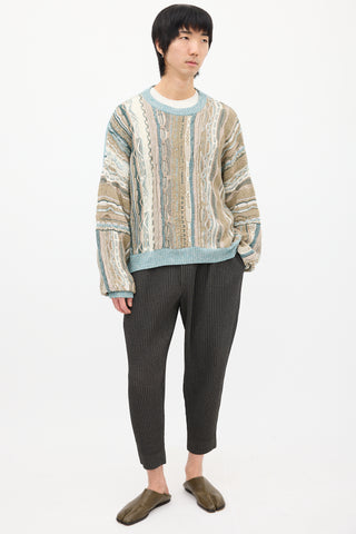 Acne Studios Beige 
Multi Knit Patterned Sweater