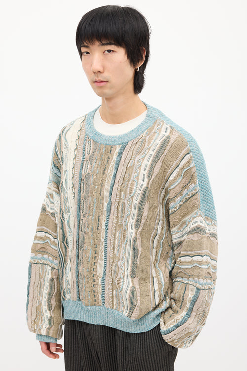 Acne Studios Beige 
Multi Knit Patterned Sweater