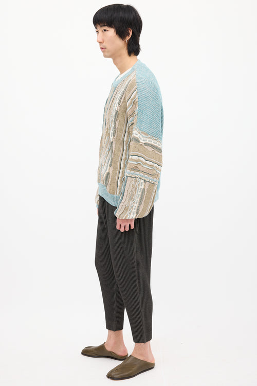 Acne Studios Beige 
Multi Knit Patterned Sweater