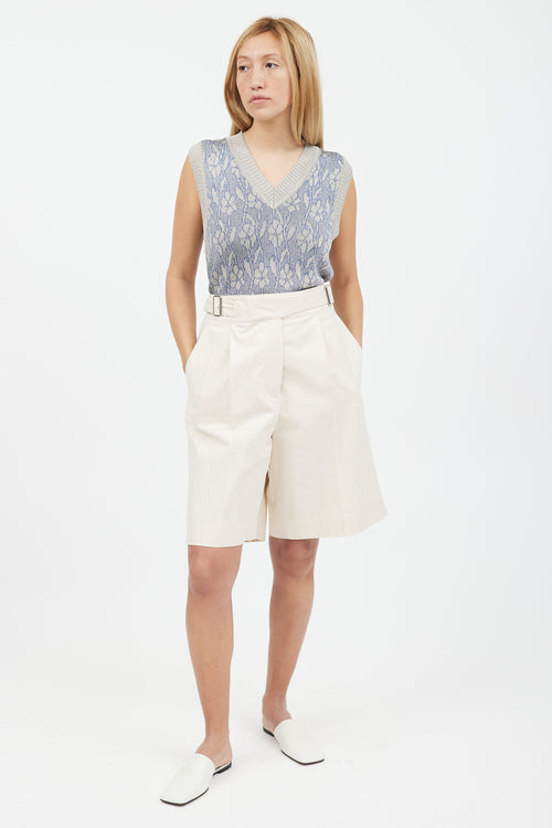 Acne Studios Beige Pleated Linen Short