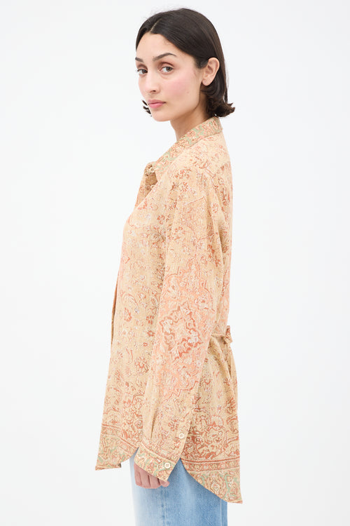 Acne Studios Beige 
Pink Paisley Shirt